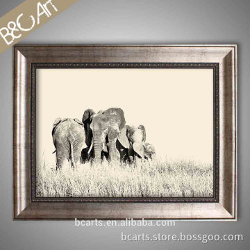 Big elephant wall decor black and white African animal oil painting modern wildlife painting